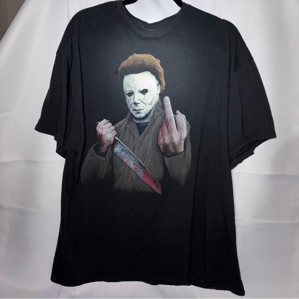 Michael Myers Halloween Horror Movie Middle Finger T-Shirt